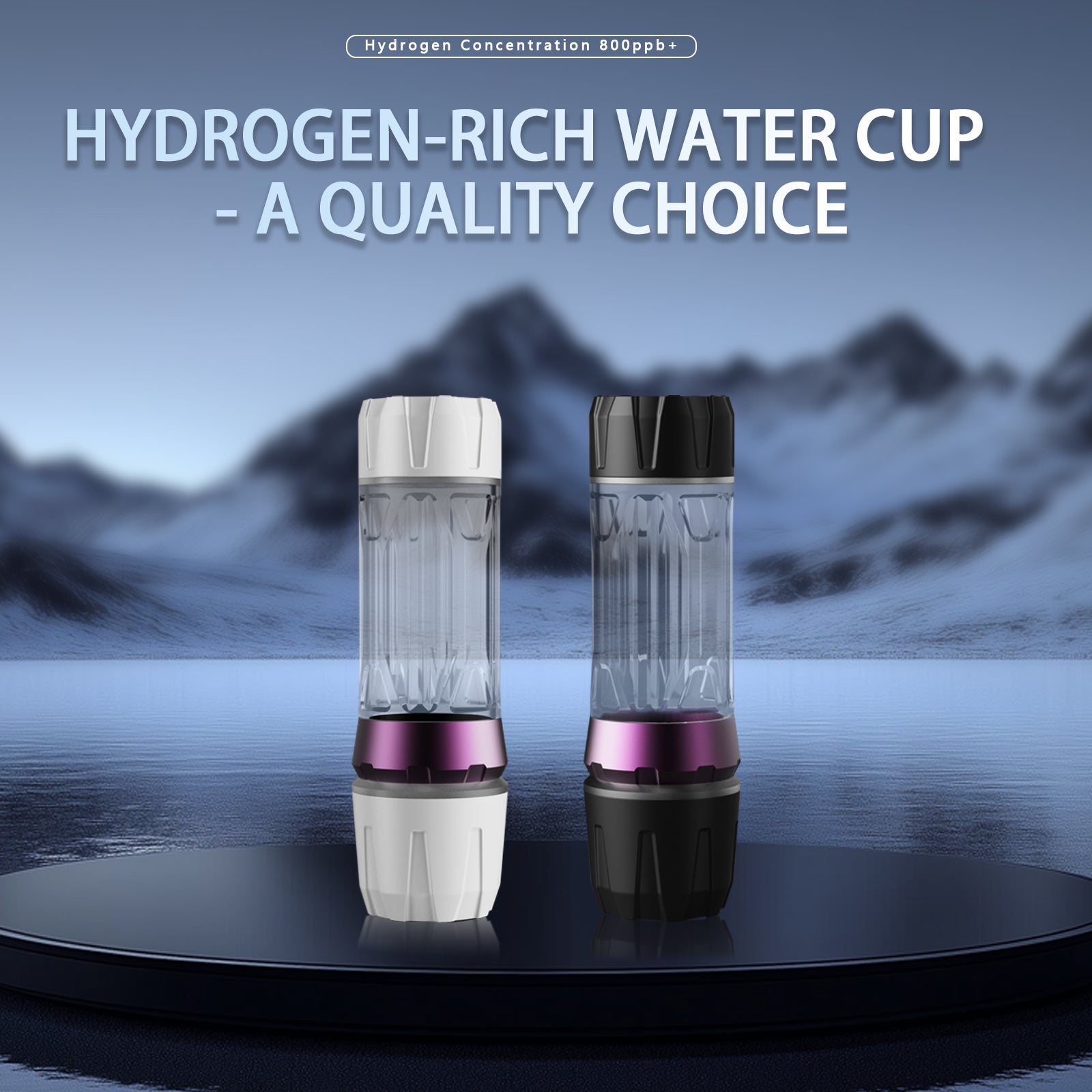 New Design 8000 PPB Ultra Saturated Hydrogen Rich Water Cup and Electrolytic Hydrogen with LED lights Leak Proof