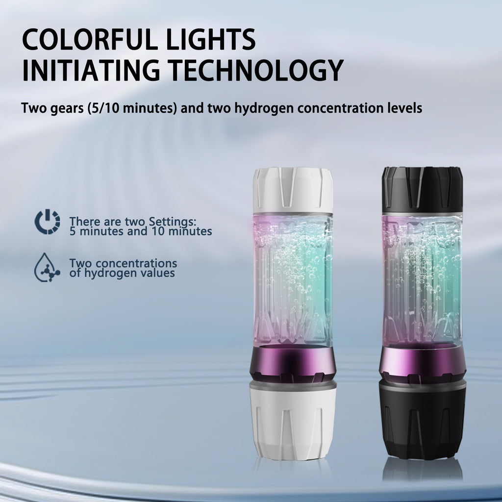New Design 8000 PPB Ultra Saturated Hydrogen Rich Water Cup and Electrolytic Hydrogen with LED lights Leak Proof