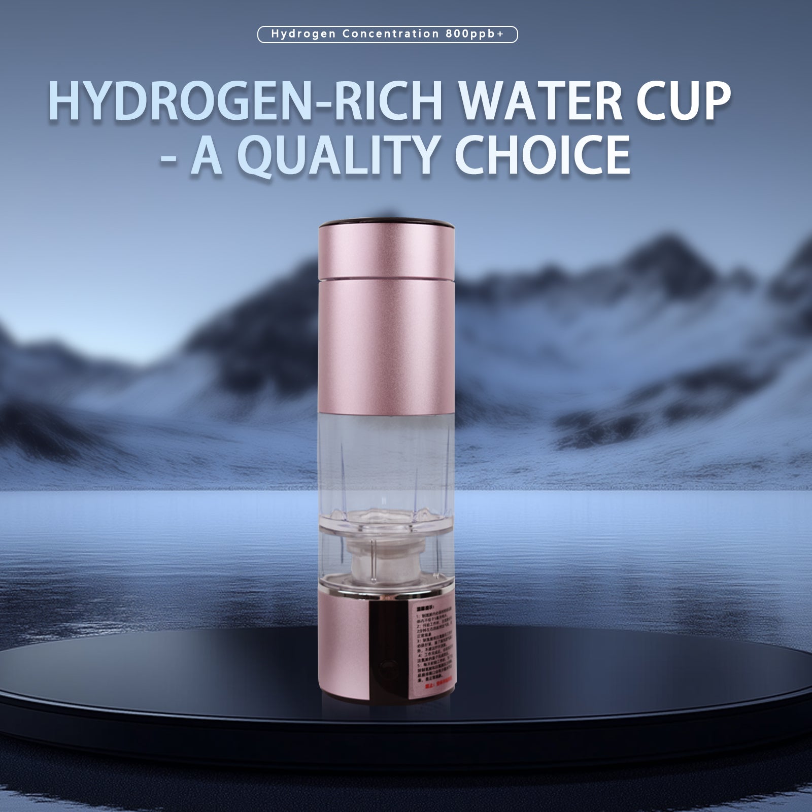 Exclusive Dual Chamber Hydrogen Injection Design 6000 PPB Ultra Saturated Hydrogen Rich Electrolytic Hydrogen Cup